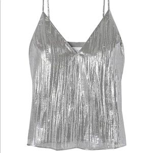 CAMI NYC metallic silver camisole